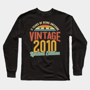 11th Birthday 11 Years of being Awesome 2010 Long Sleeve T-Shirt